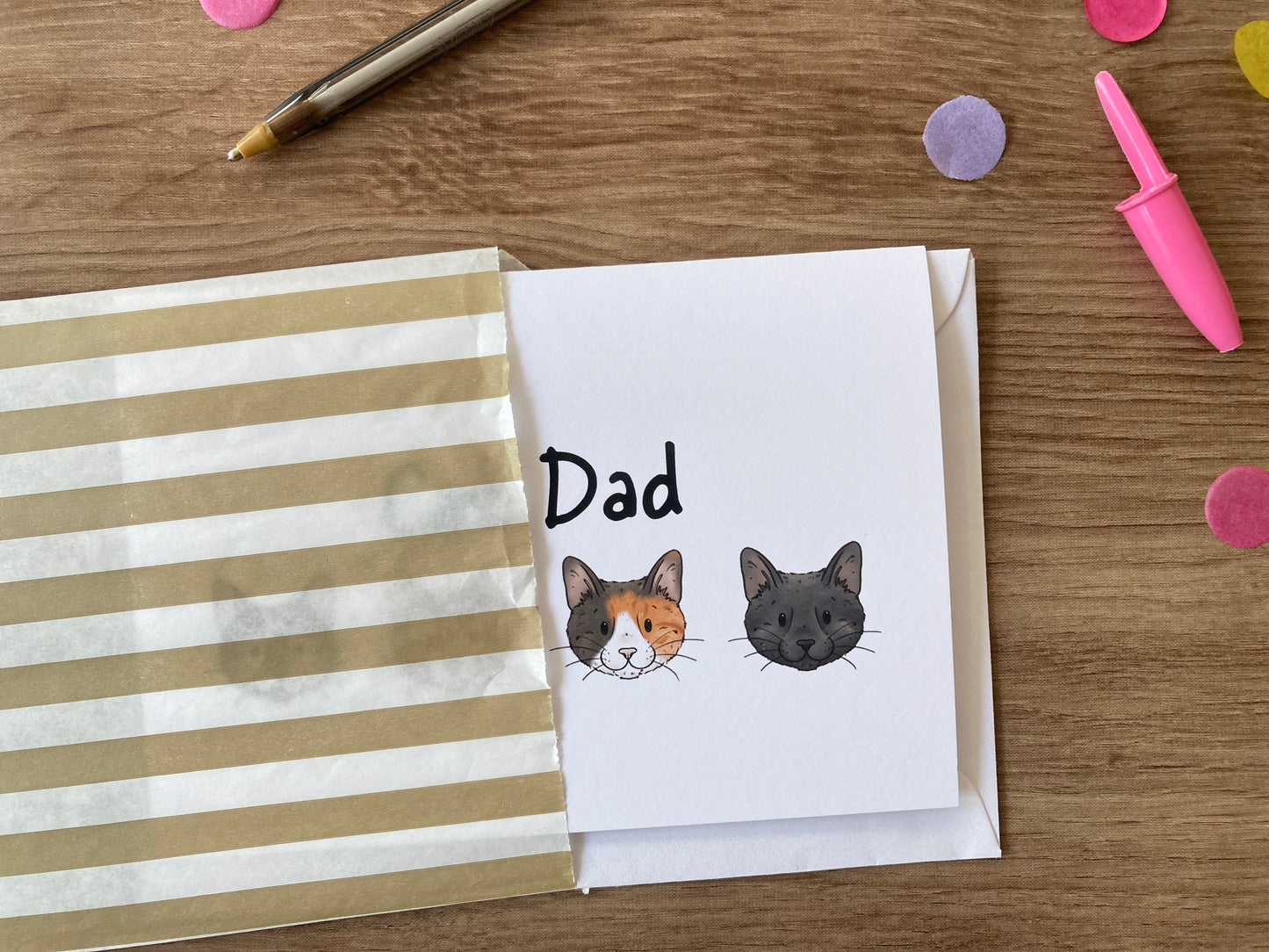 Cat Dad | Cute Cat Blank Greeting Card | Cat Gift