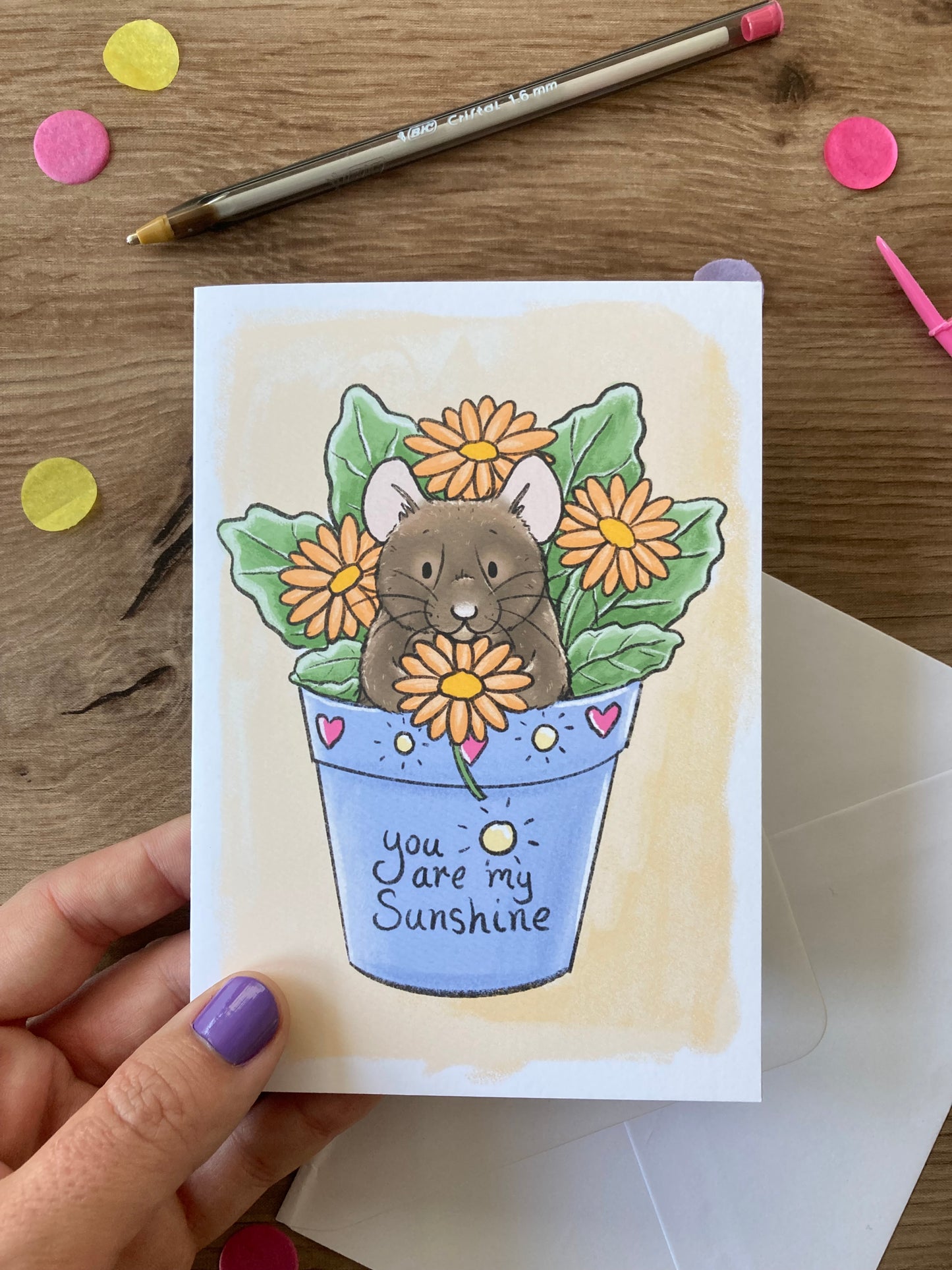 You Are My Sunshine | Cute Hamster Blank Greeting Card | Hamster Gift