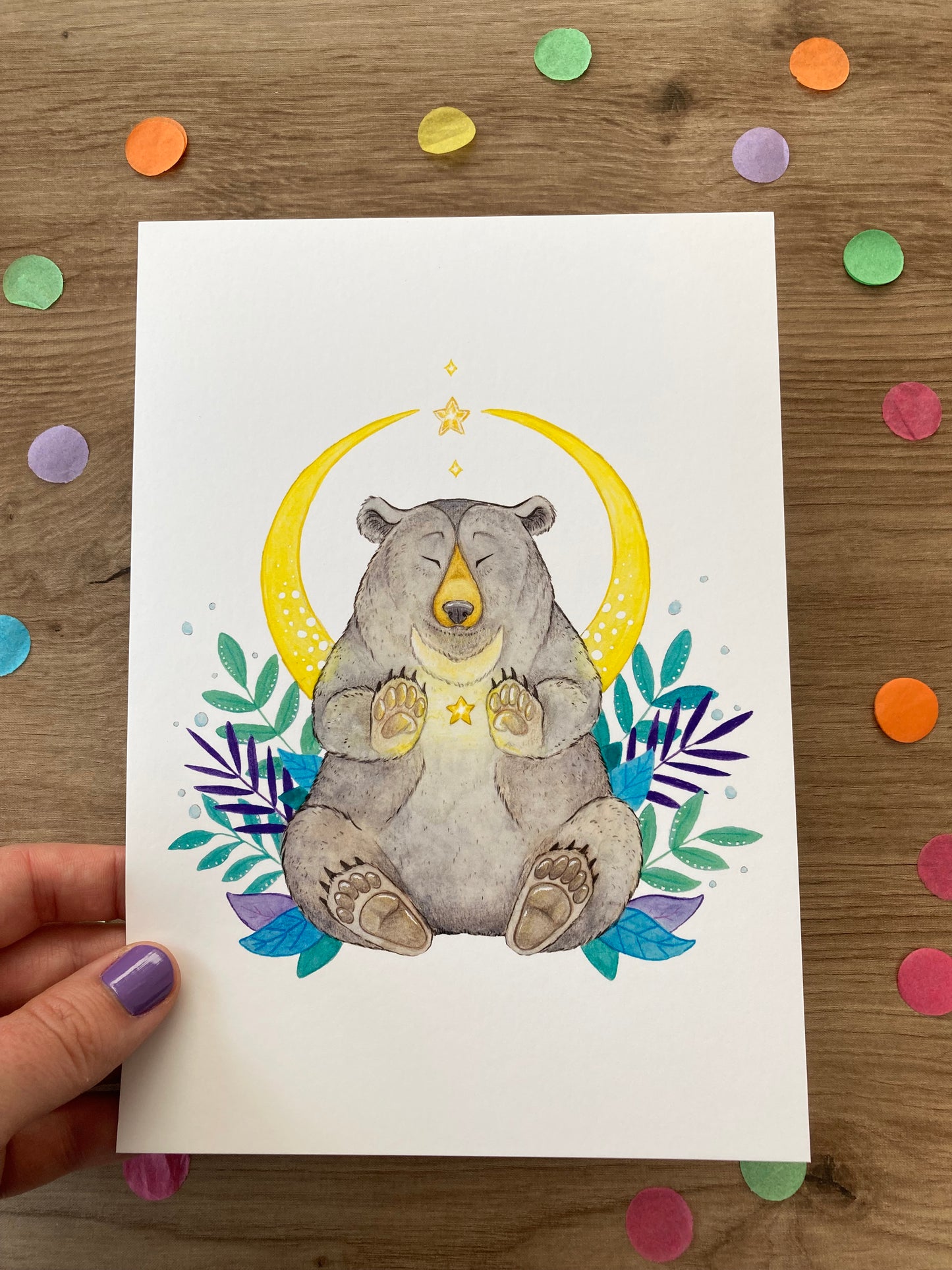 Magical Moon Bear | Moon Bear Art Print | Moon Bear Artwork