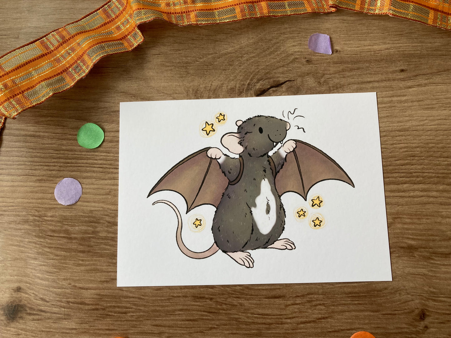 Trick Or Treat Rats A6 Art Prints | Pack Of 6 A6 Art Prints | Spooky Rat Decorations