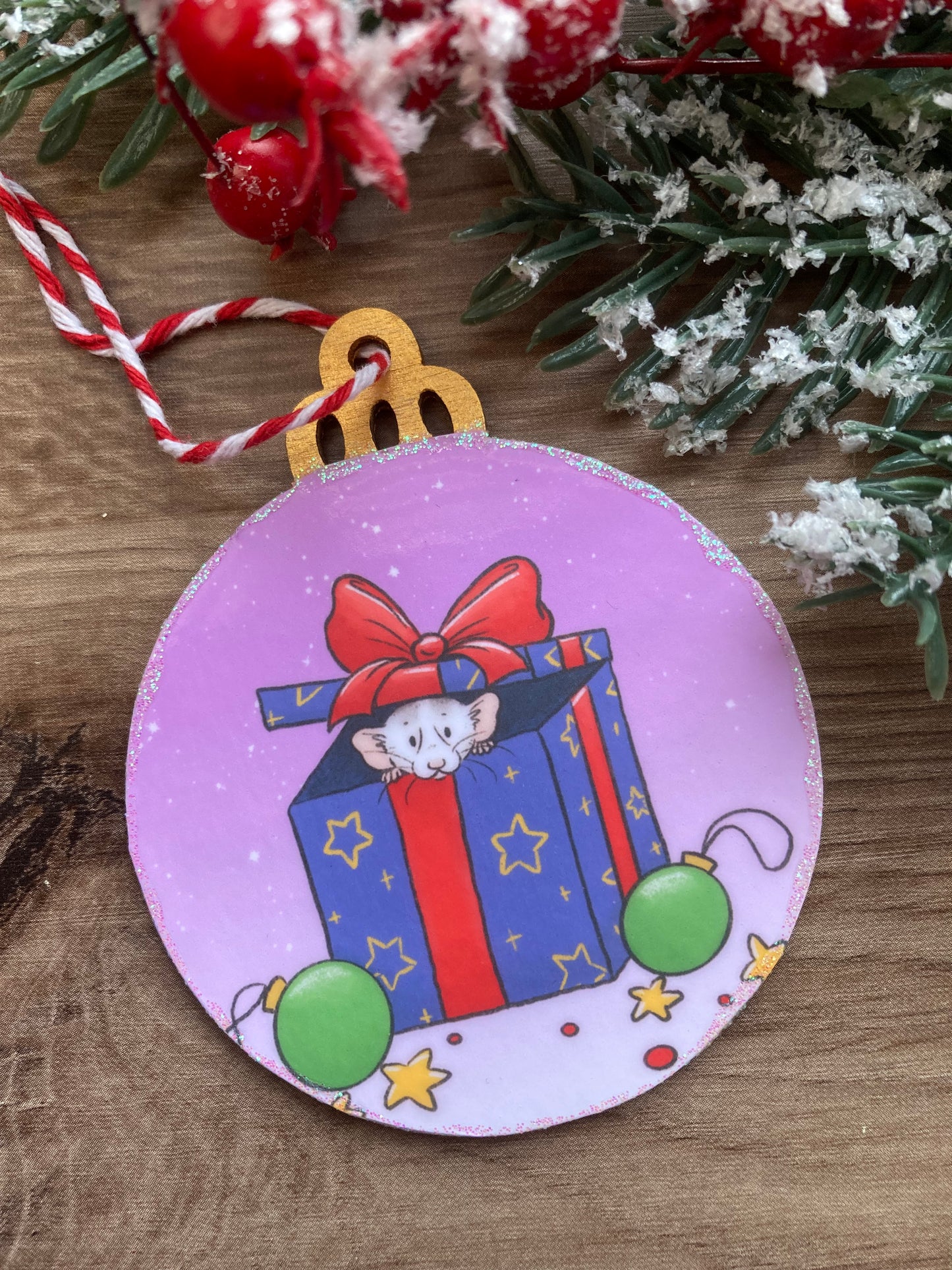 Ratty Presents | Cute Rat Christmas Tree Bauble
