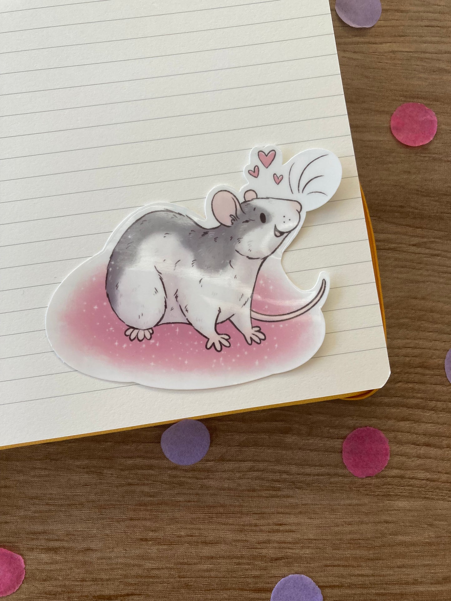Sylvie and Eugene waterproof vinyl sticker bundle - Pack of 2 valentines rat glossy waterproof vinyl stickers
