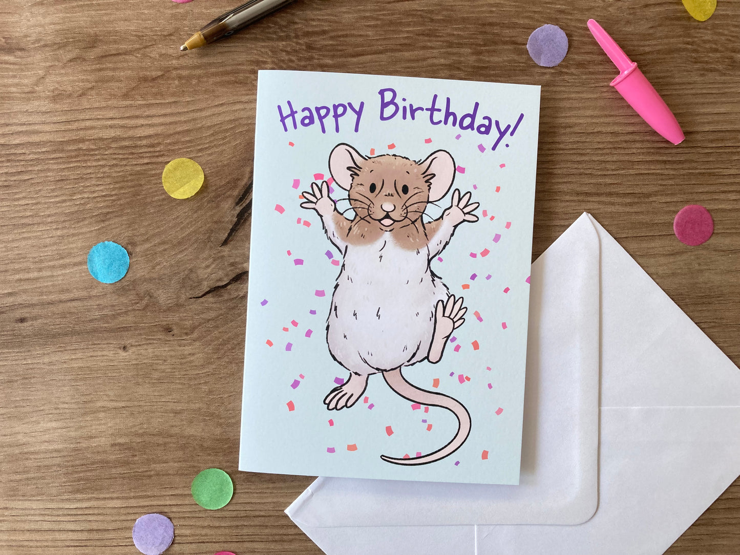 Happy Birthday | Rat Birthday Card | Fancy Rat Birthday Gift