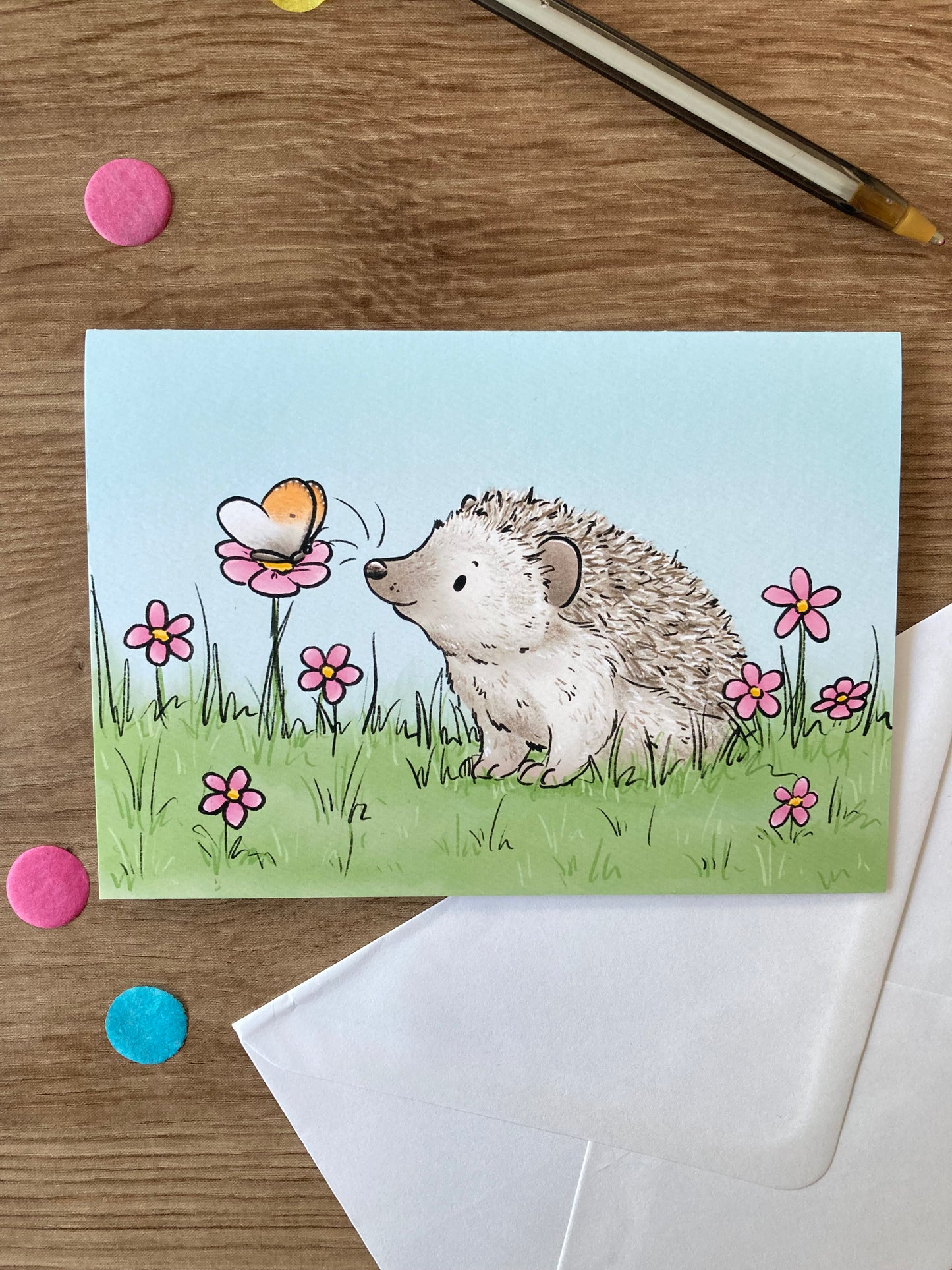 Spring Hedgehog | Cute Hedgehog A6 Greeting Card