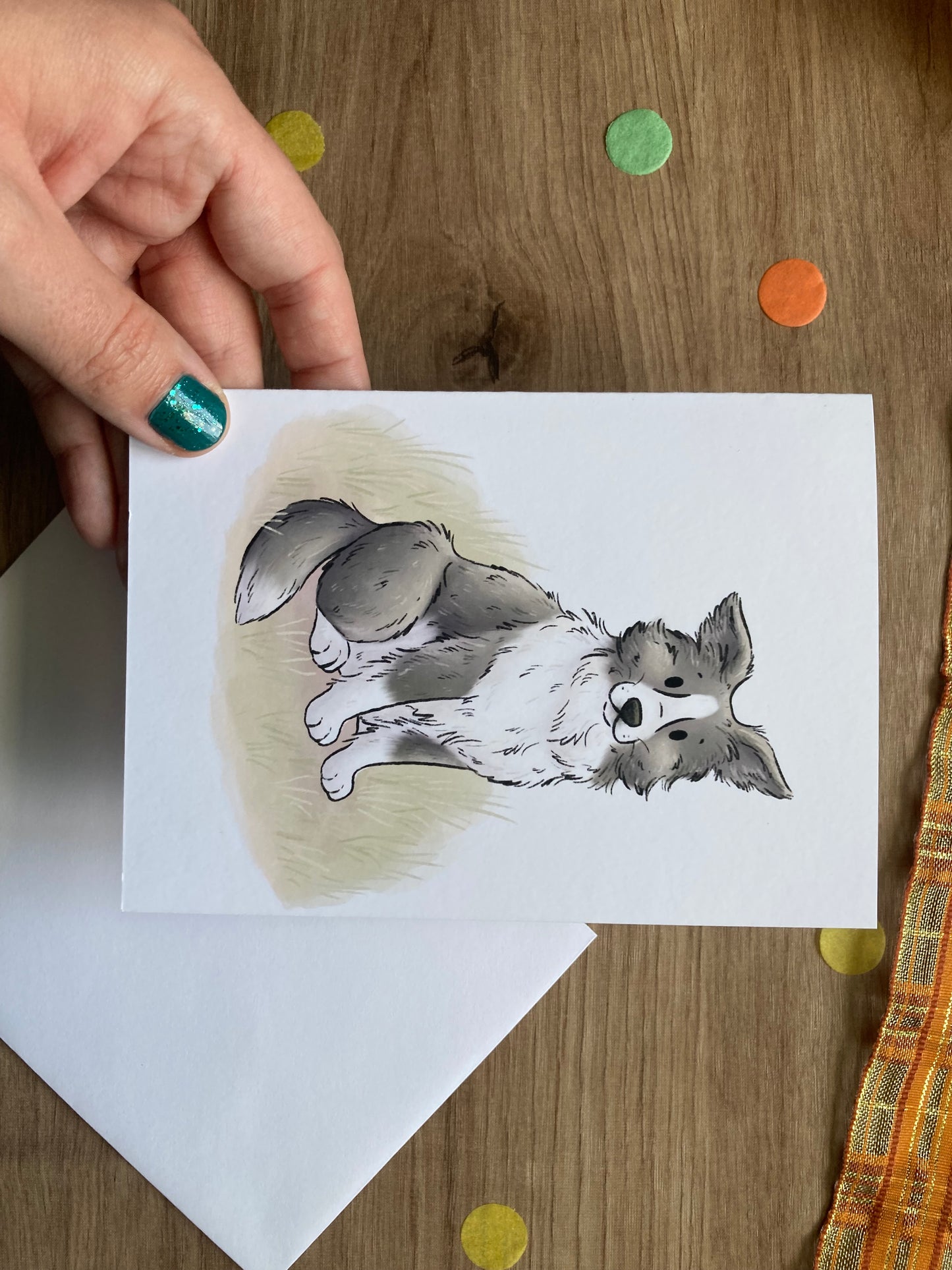 Autumn border collie dog greeting card | Dog greeting card | Puppy Greeting Card