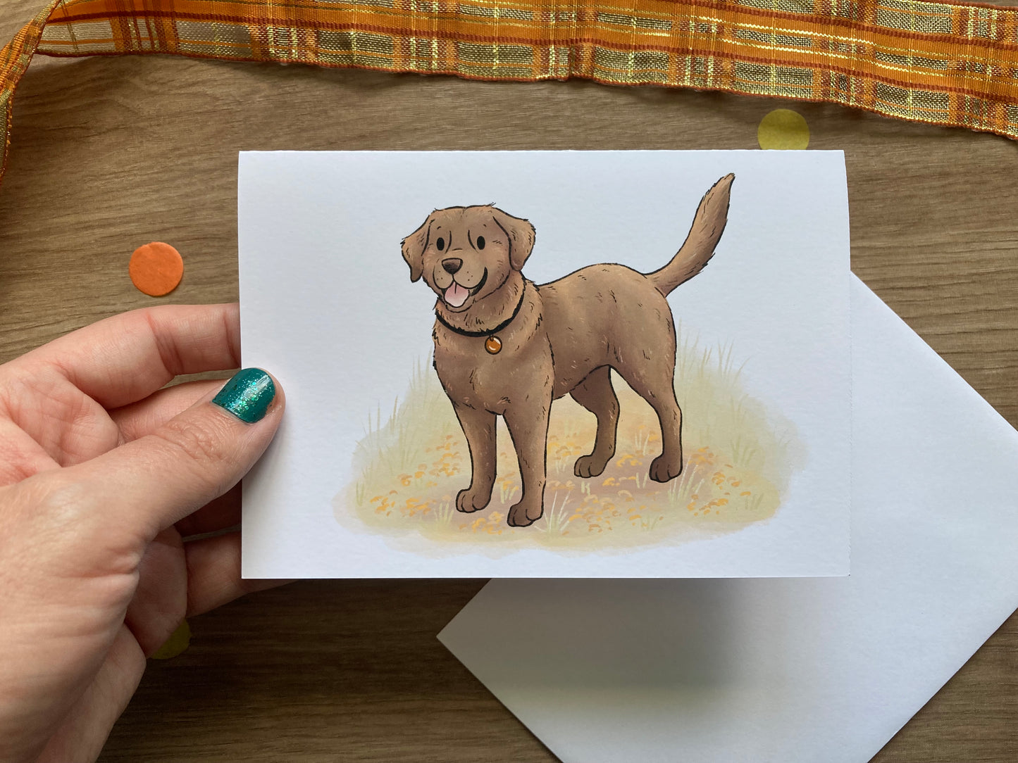 Autumn Labrador greeting card | Dog greeting card | Puppy Greeting Card