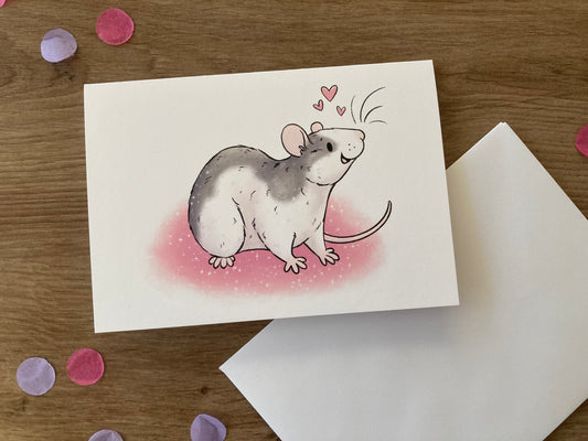 Ratty Love Hearts | Rat Valentine’s Day Card