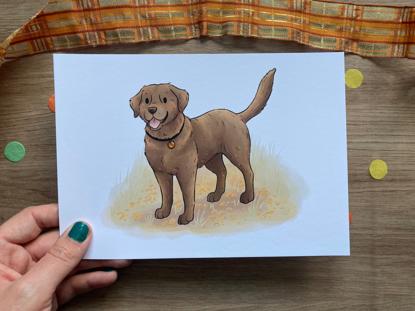 Autumn Labrador dog art print | Cute Dog Art Print | Pup Artwork