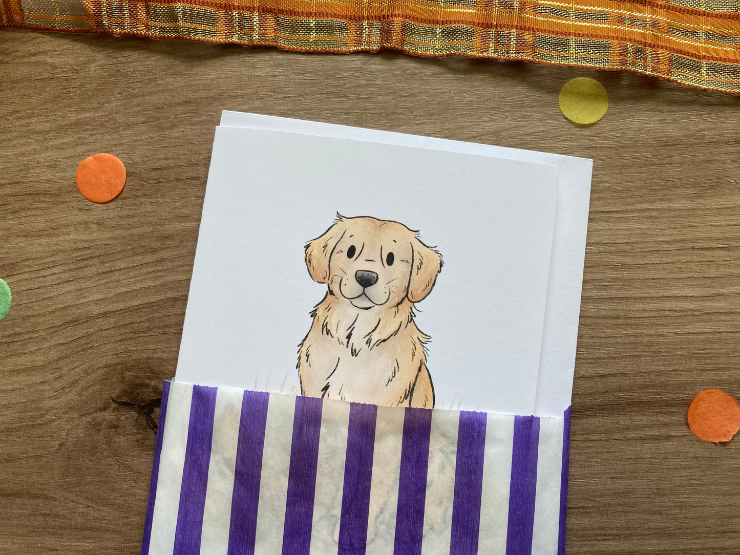 Autumn Golden retriever greeting card | Dog greeting card | Puppy Greeting Card