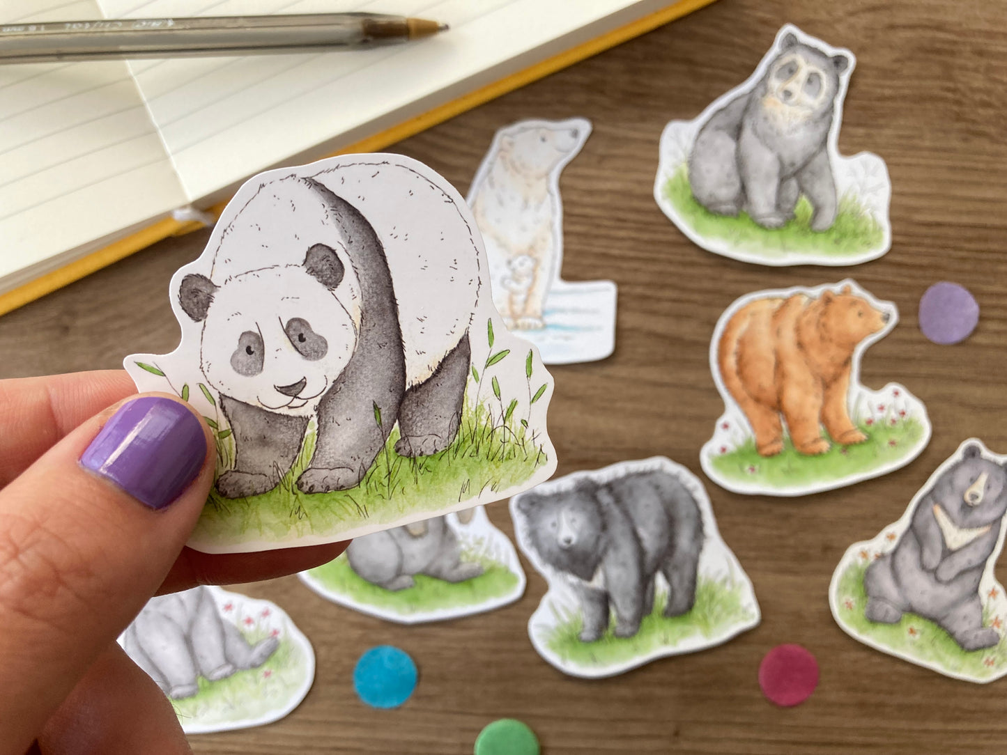Bears Of The World Sticker Pack | Pack Of 8 Cute Bear Stickers