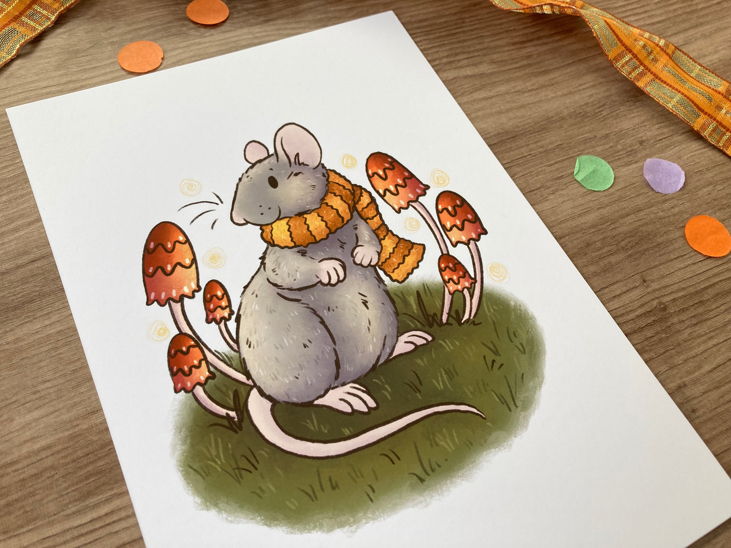 Enchanted Adventure | Cute Rat Art Print | Autumn Animal Artwork