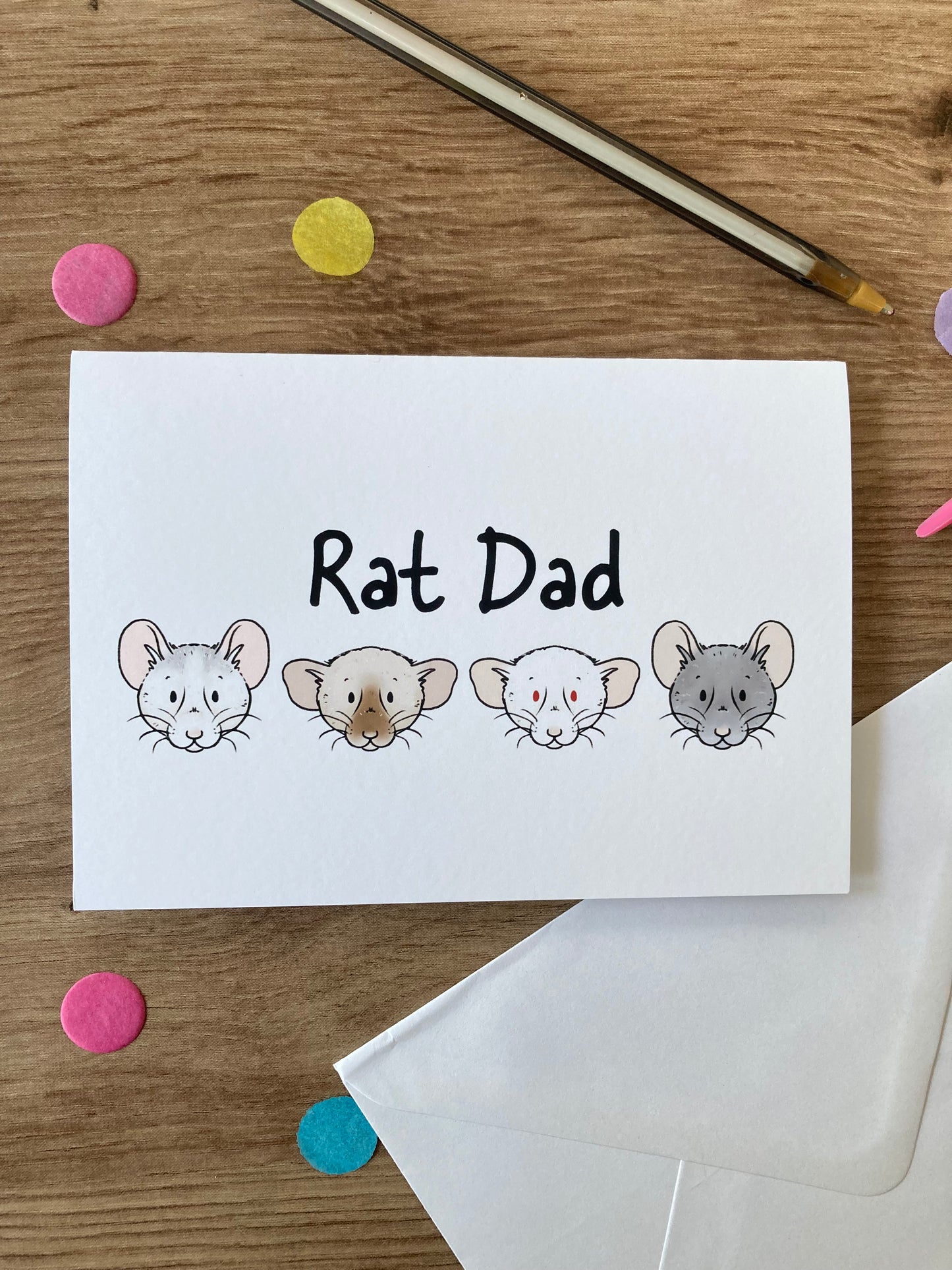 Rat Dad | Cute Rat Blank Greeting Card | Rat Gift