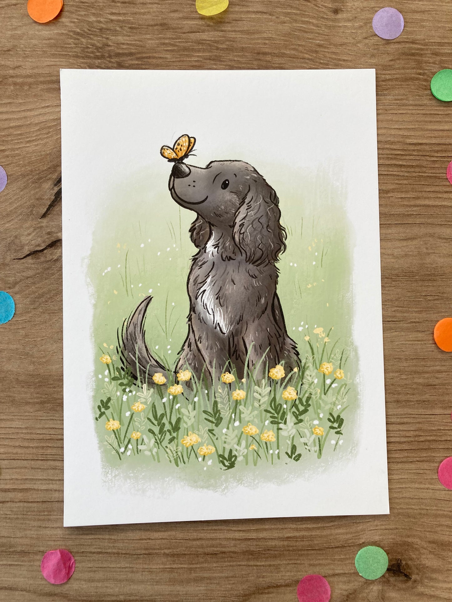 Summer Friends | Cute Spaniel Art Print | Dog Artwork