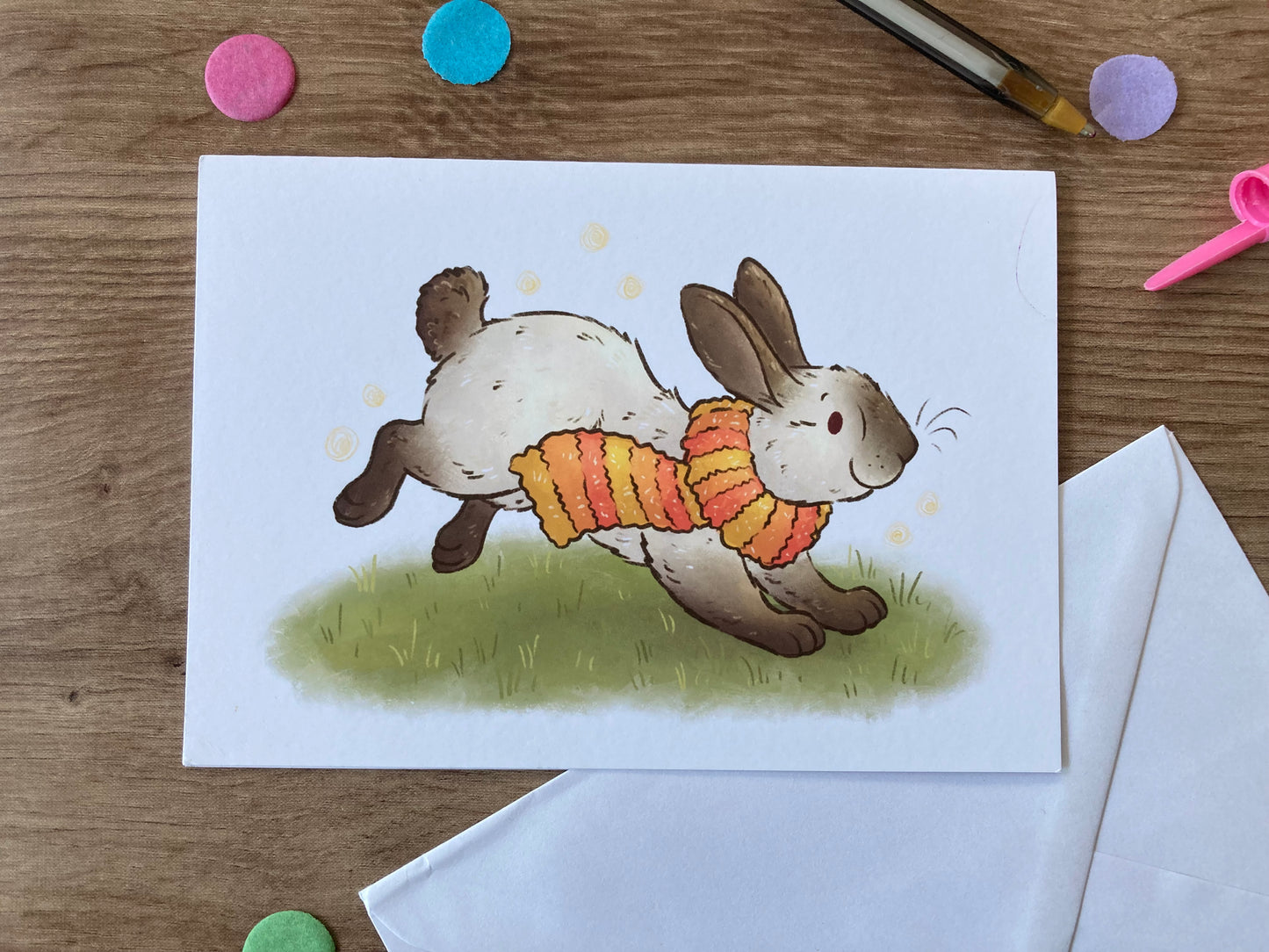 Autumn Bunny | Cute Rabbit Greeting Card | Autumn Animal Blank Greeting Card