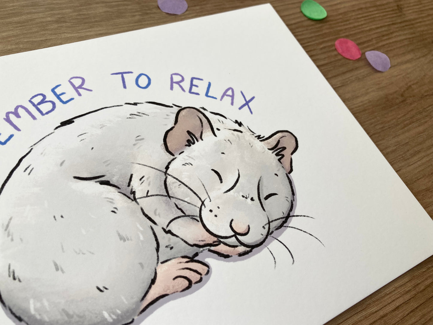 Remember To Relax | Hamster Art Print | Positivity Series | Cute Hamster Artwork