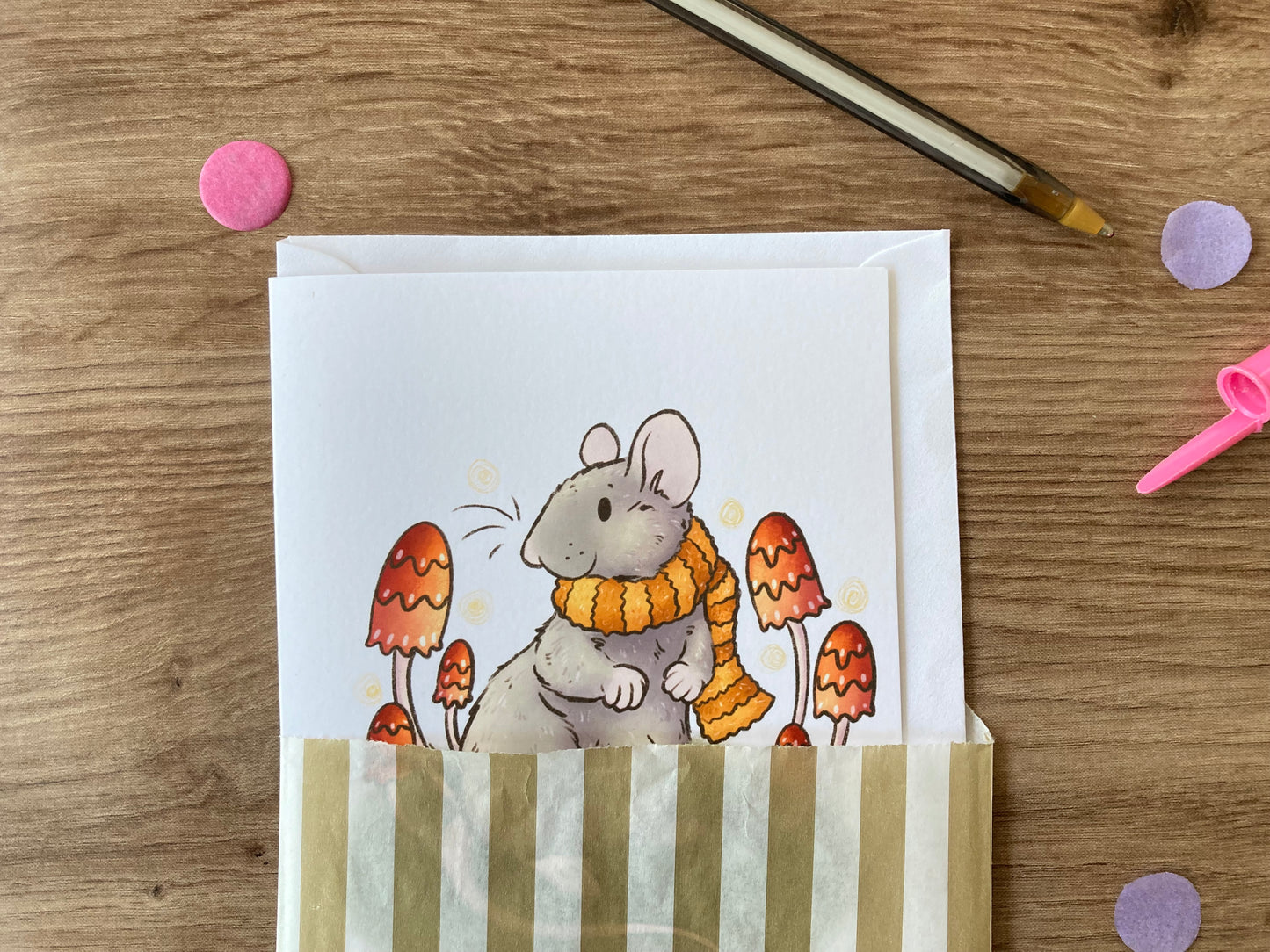 Sparky's Woodland Adventure | Cute Autumn Rat A6 Greeting Card