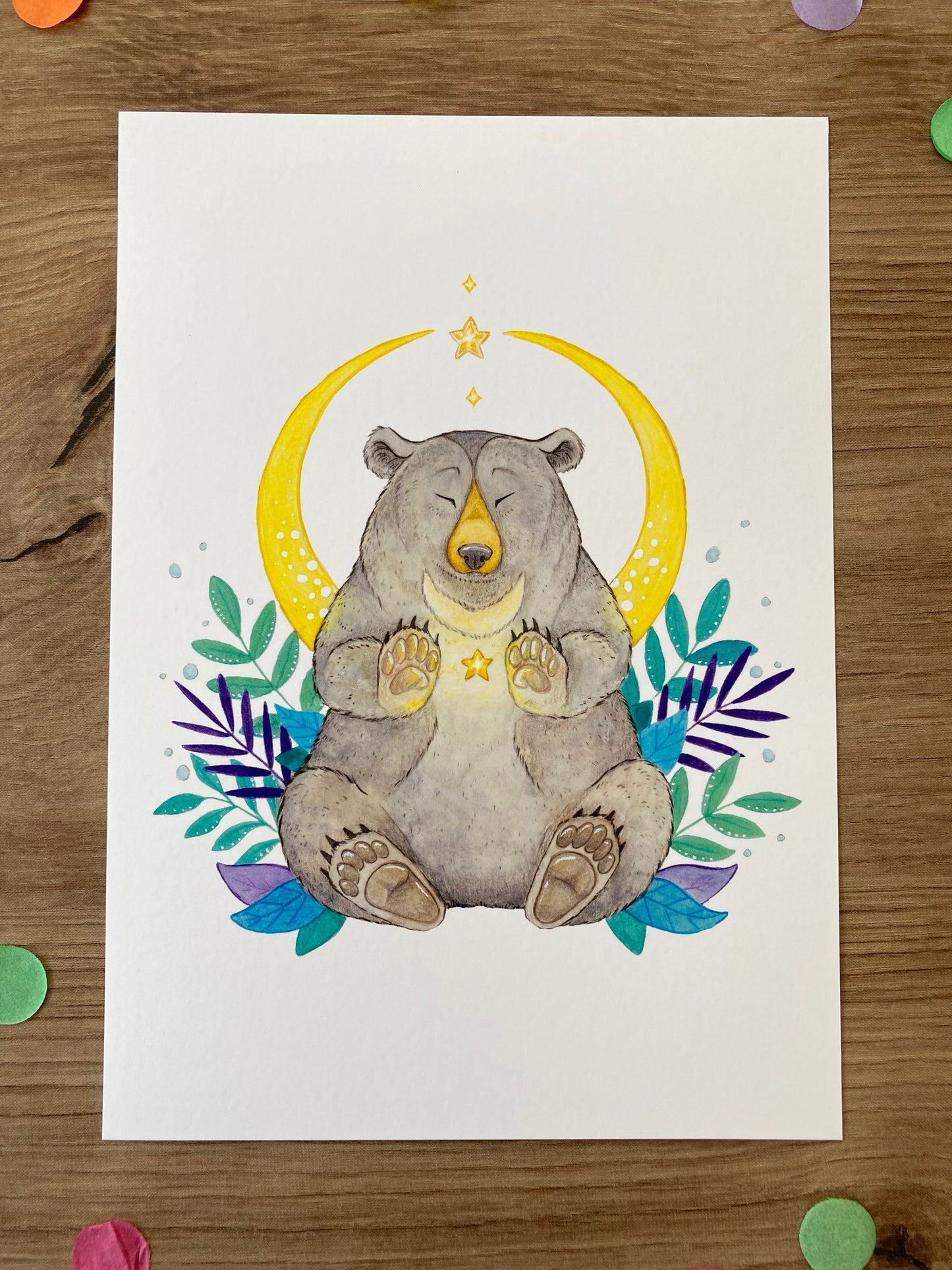 Magical Moon Bear | Moon Bear Art Print | Moon Bear Artwork
