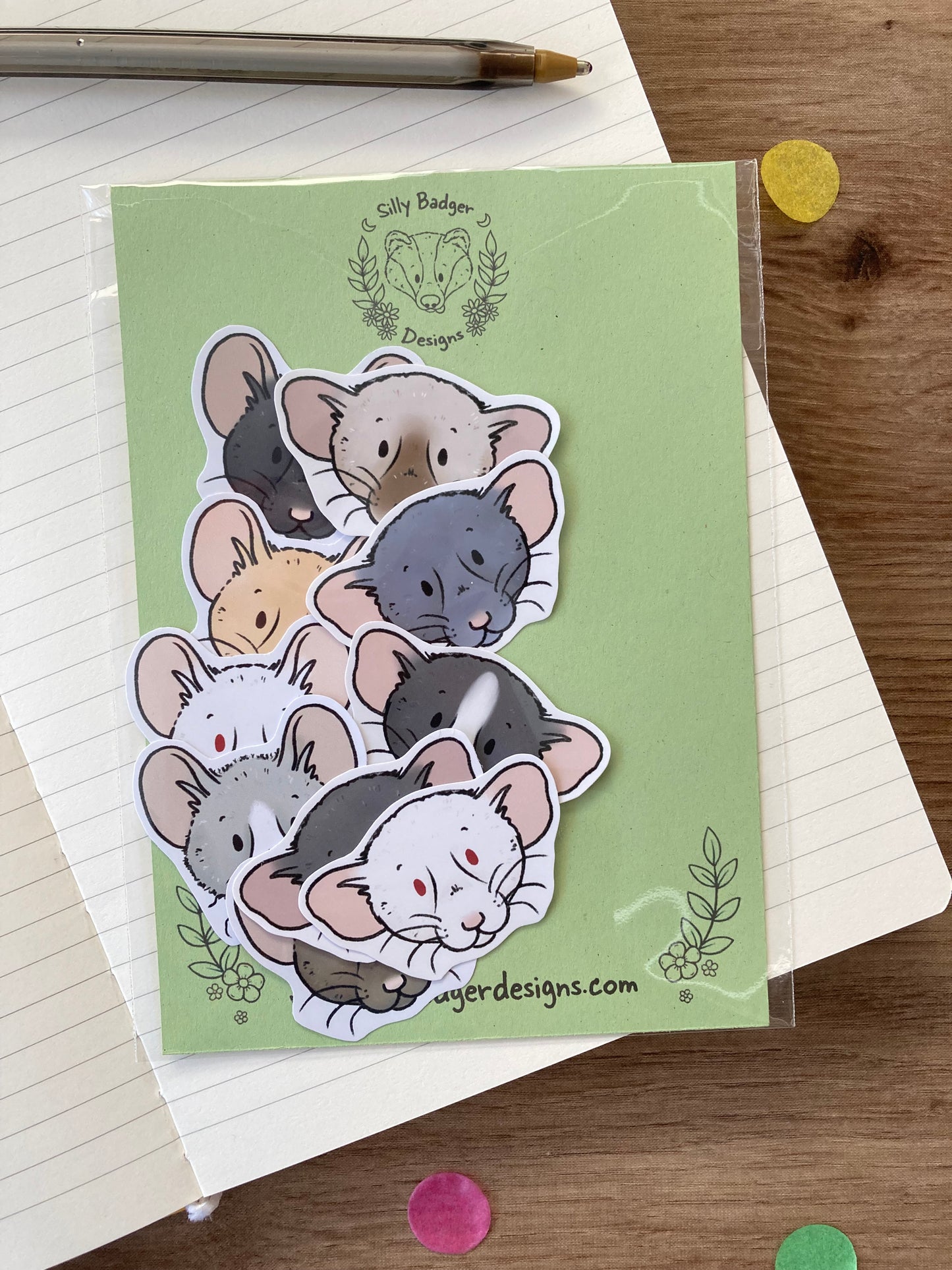 Ratty Faces Sticker Pack | Pack Of 10 Cute Rat Stickers | Rat Gift