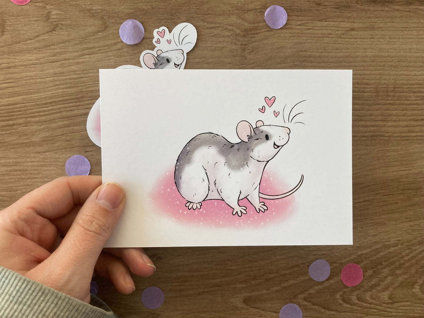 Sylvie Art Print and Glossy Sticker Valentines Day Bundle