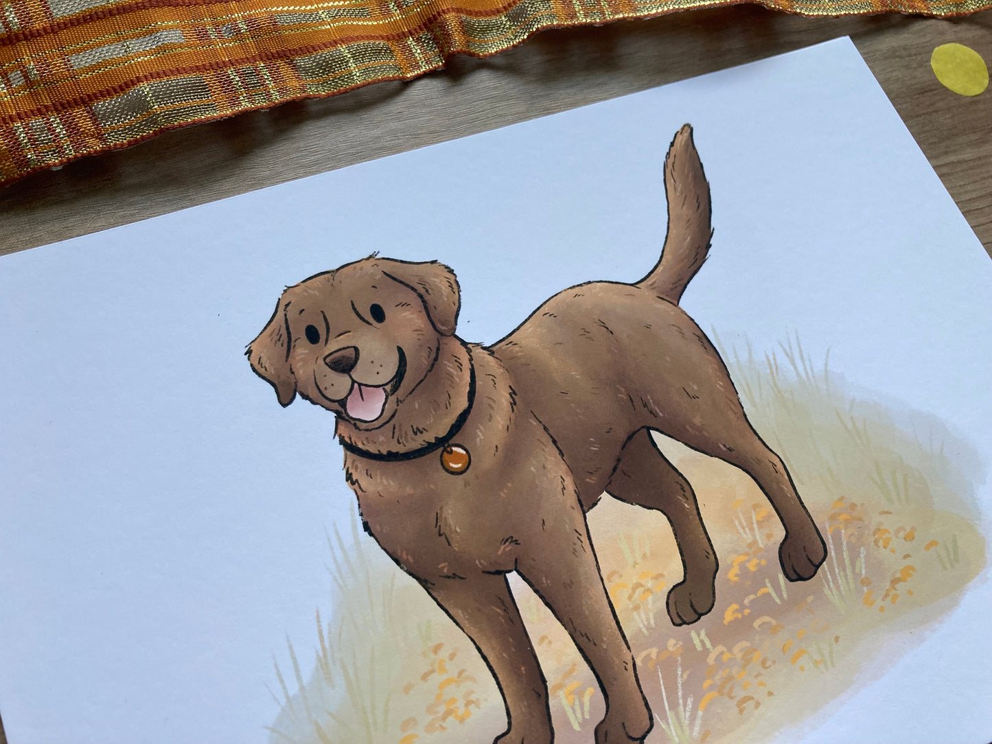 Autumn Labrador dog art print | Cute Dog Art Print | Pup Artwork