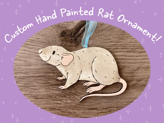 Custom Hand Painted Rat Decoration | Cute Custom Fancy Rat Ornament