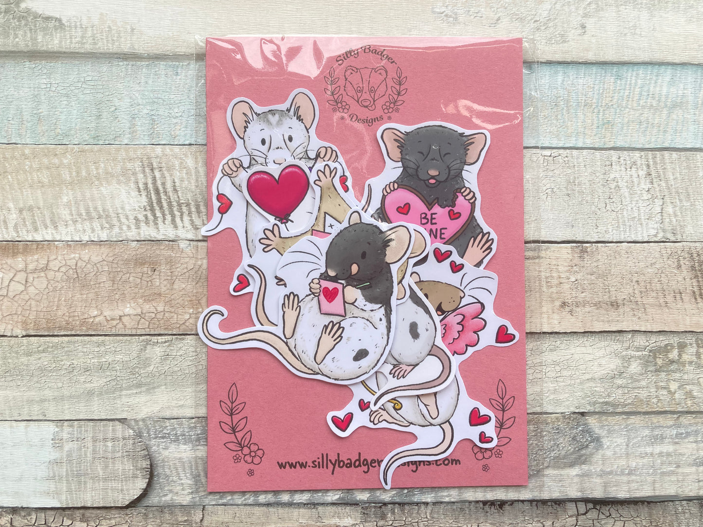 Love Rat Stickers | Set Of 6 Pet Rat Stickers