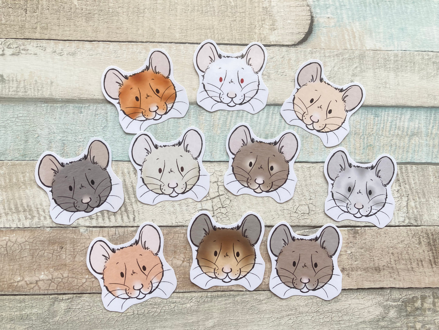 Hamster Faces Sticker Set | Pack Of 10 Syrian Hamster Stickers
