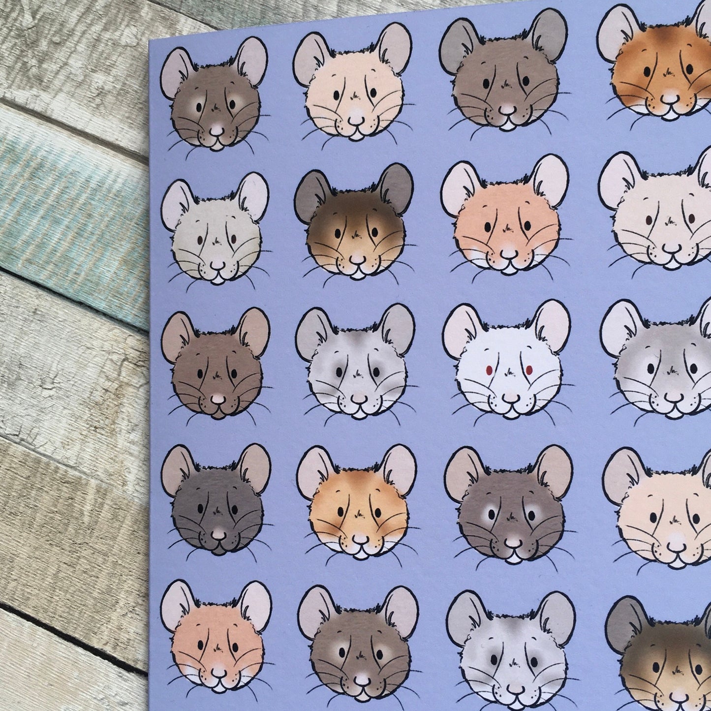 Hamster Faces Greeting Card, A6 Blank Greeting card, Cute Hamster Gift Card