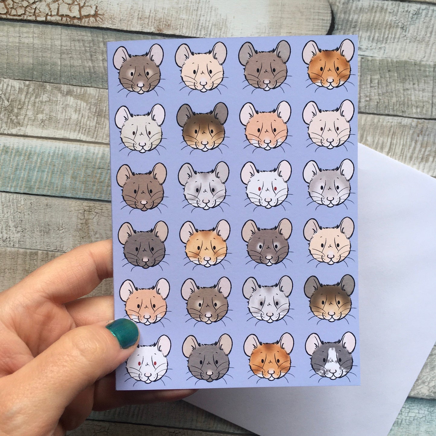 Hamster Faces Greeting Card, A6 Blank Greeting card, Cute Hamster Gift Card