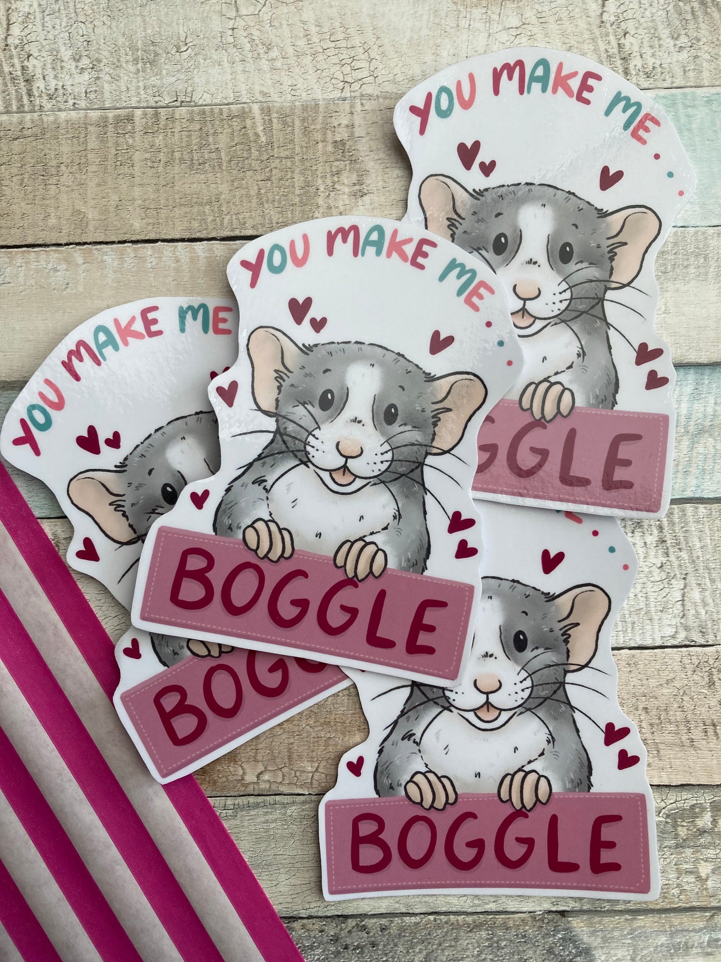 You Make Me Boggle Sticker | Cute Rat Sticker