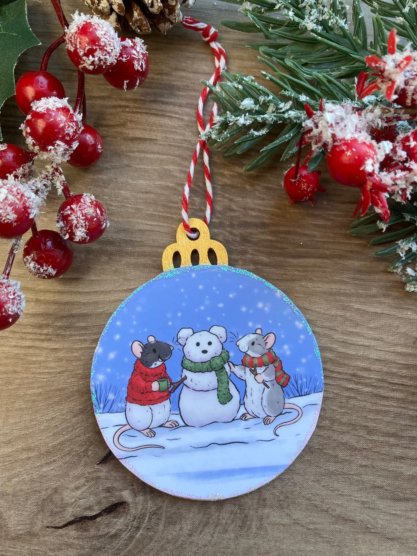 Snow Rats | Cute Rat Christmas Tree Bauble