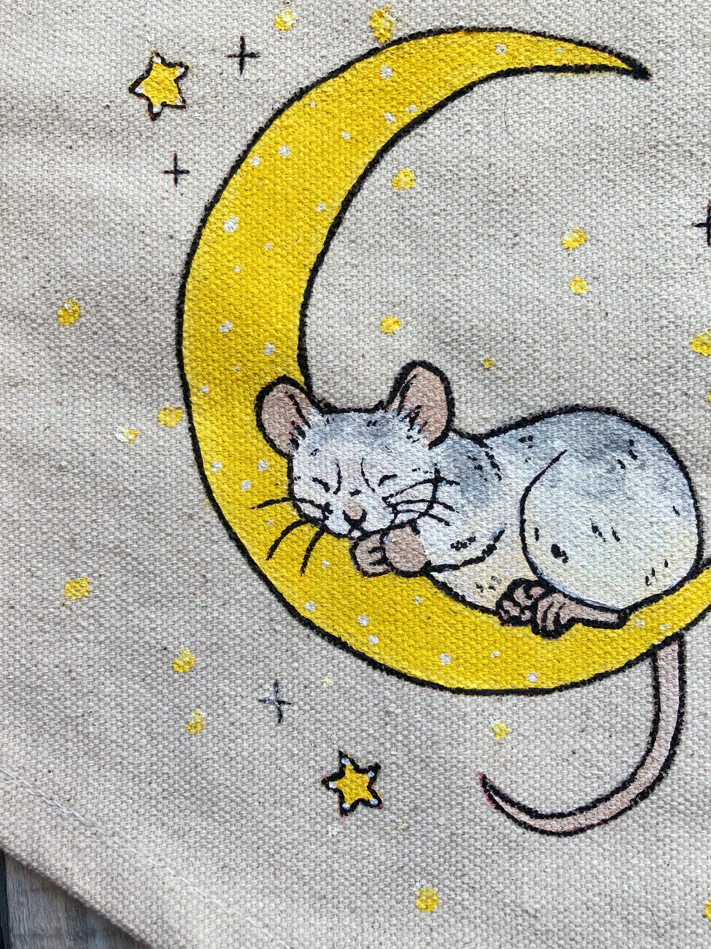 Moon Rat | Original Painting | Hand painted Rat Banner | OOAK