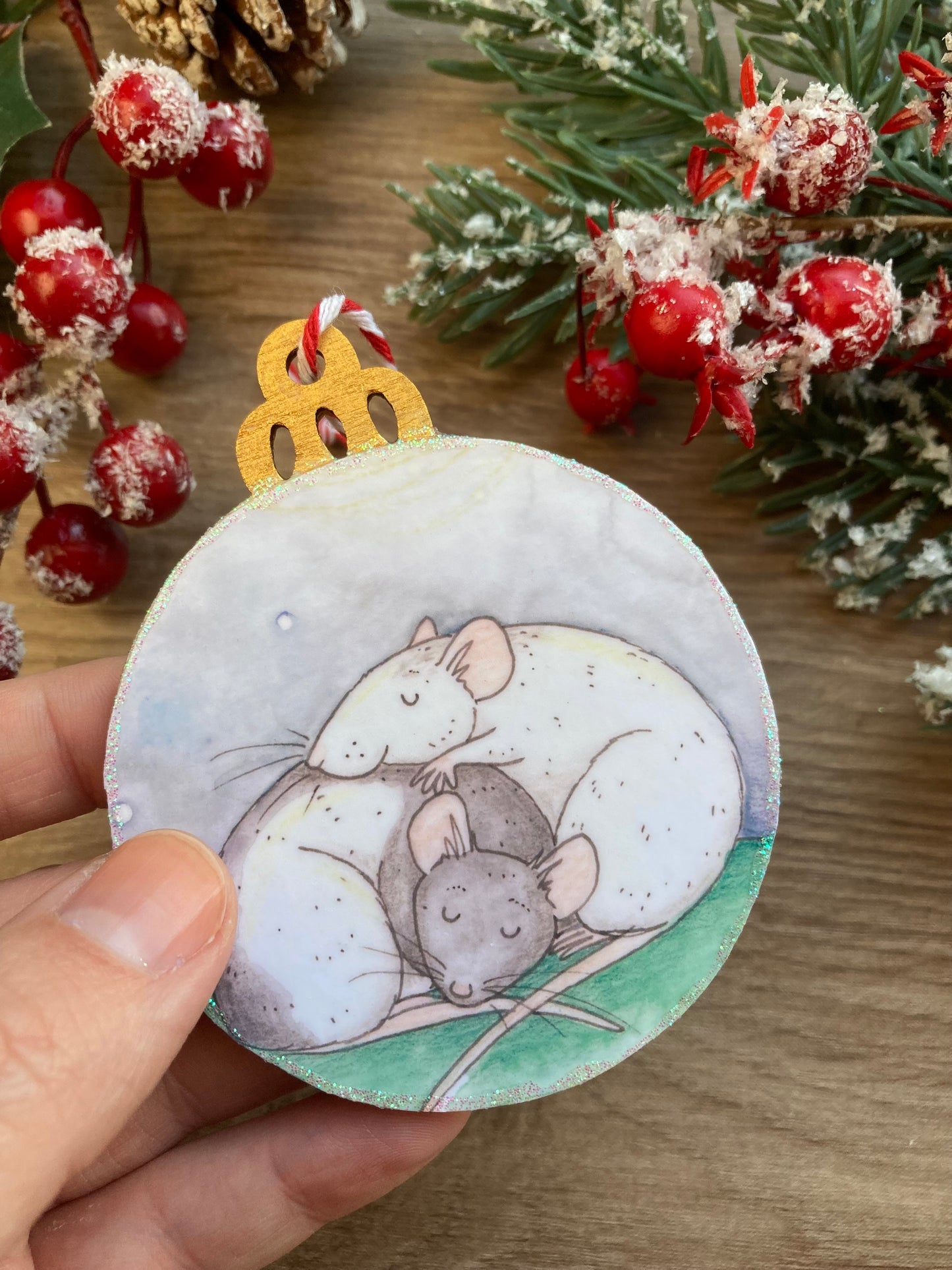 Moon Rats | Cute Rat Christmas Tree Bauble