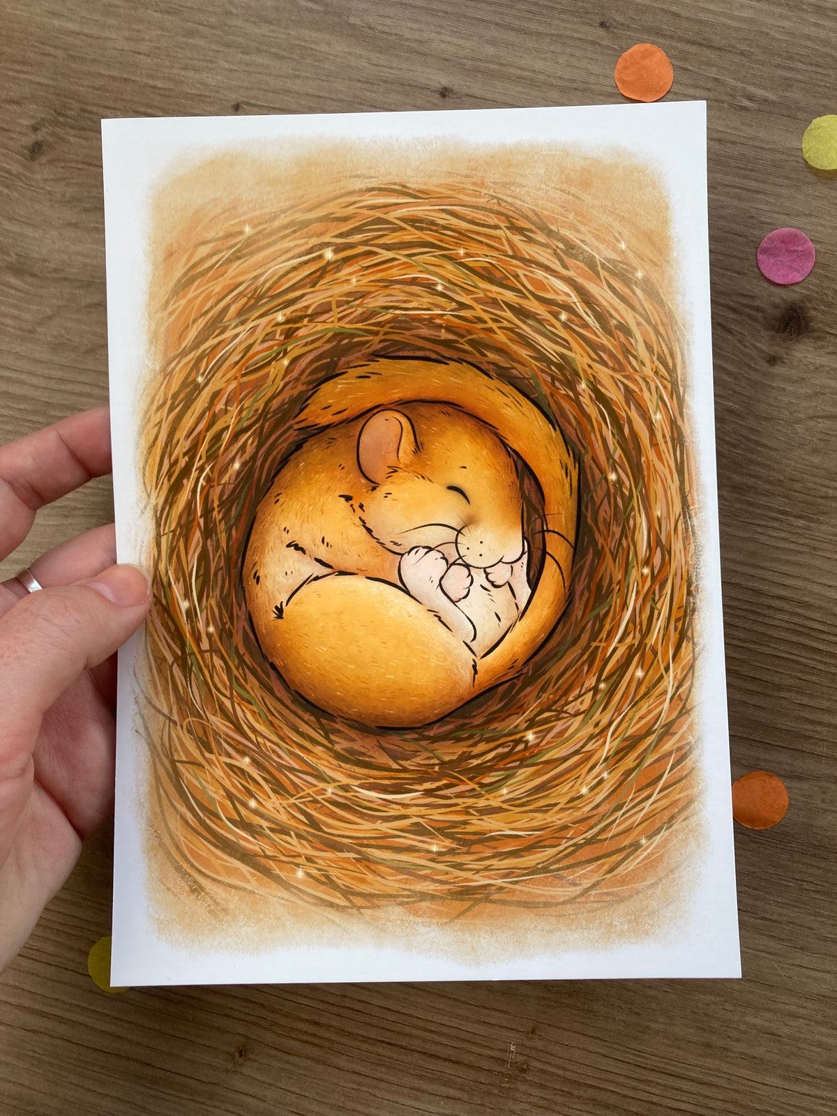 Sleeping Dormouse A5 Art Print | Whimsical Mouse Artwork | Wildlife Gift