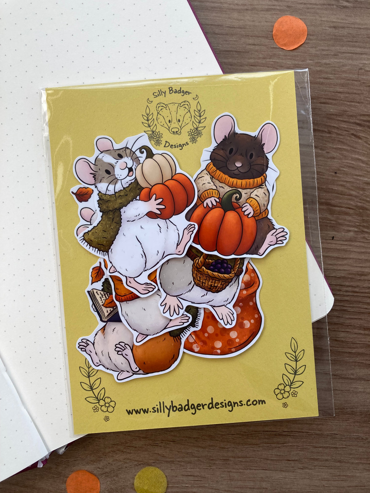 Cosy Hammy Sticker Pack | Set of 6 Glossy Paper Stickers | Hamster Gift