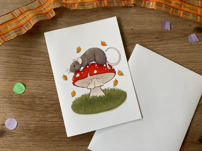 Autumn Ratty Greeting Card Bundle | Pack Of 6 Autumn Rat Blank Greeting Cards