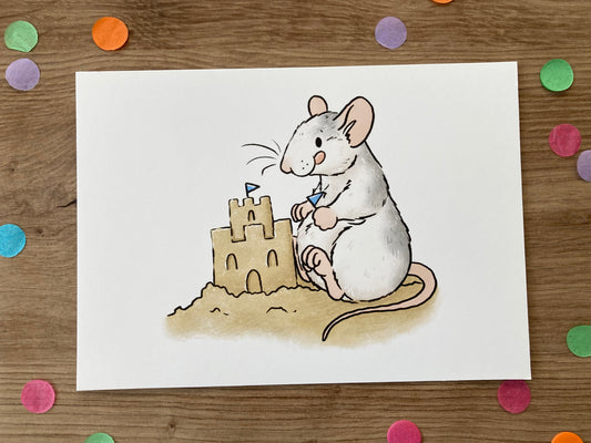 Sandy Toes | Cute Rat Art Print | Roan Rat Artwork