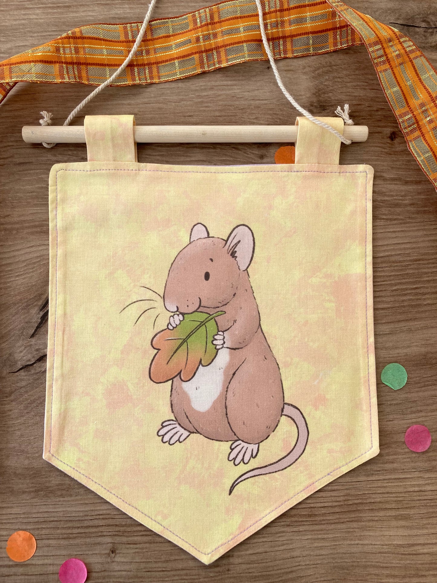 Autumn Rat Banner | Handmade Reversible Autumn Banner | Halloween Rat Banner