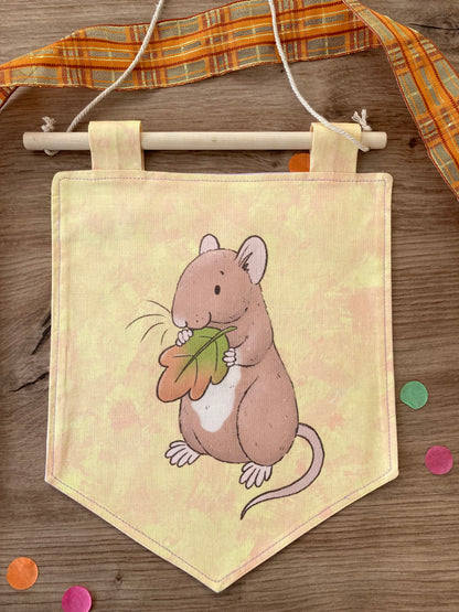 Autumn Rat Banner | Handmade Reversible Autumn Banner | Halloween Rat Banner
