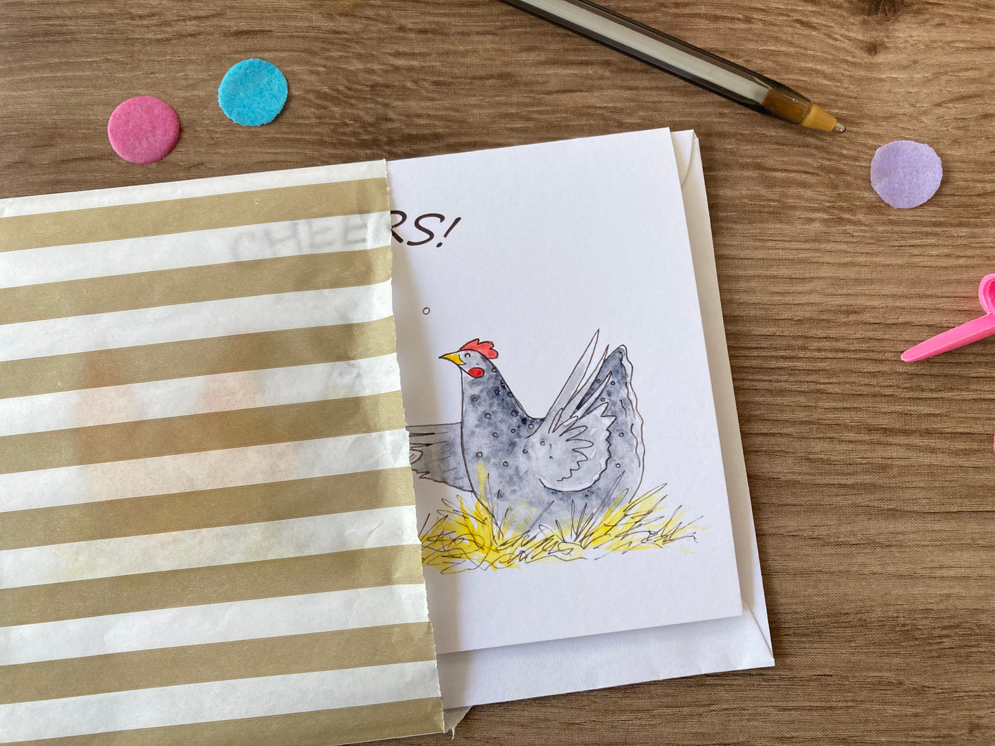 Cheers Chicken | Cute Hen Celebration Greeting Card | Hen Party Celebration