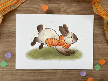 Autumn Magic | Cute Rabbit Art Print | Autumn Animal Artwork