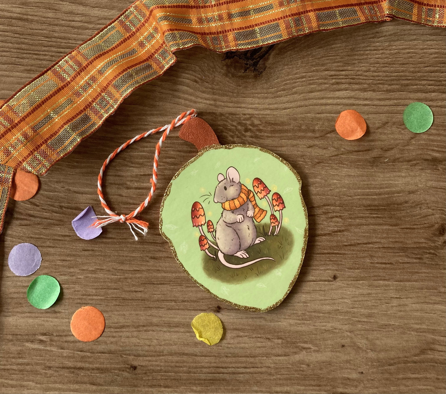 Autumn Adventure | Cute Rat Autumn Decoration | Pet Rat Wooden Acorn Ornament