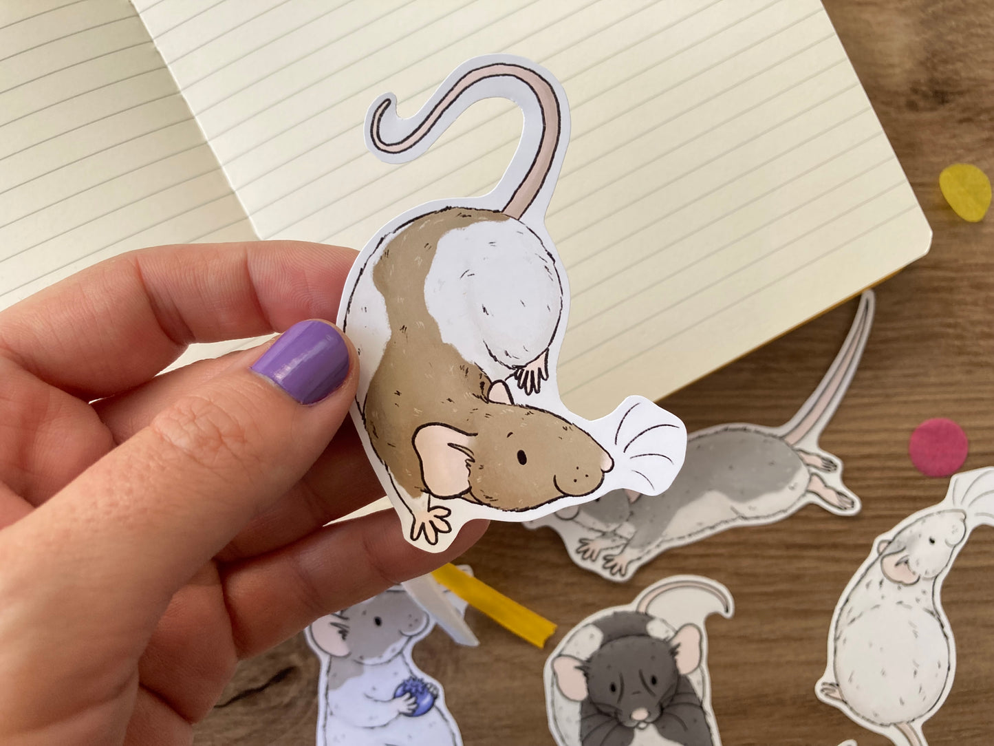 Ratty Mischief Sticker Pack | Set of 5 Rat Stickers | Fancy Rat Gift