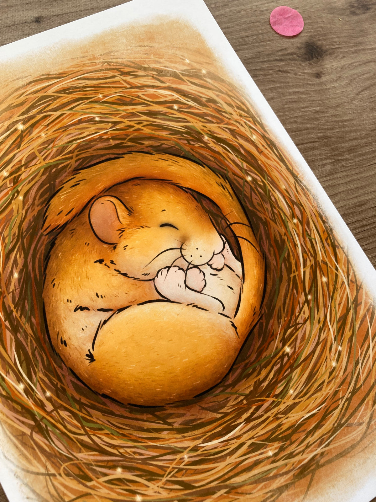 Sleeping Dormouse A5 Art Print | Whimsical Mouse Artwork | Wildlife Gift