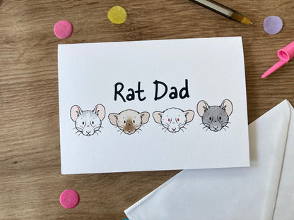 Rat Dad | Cute Rat Blank Greeting Card | Rat Gift