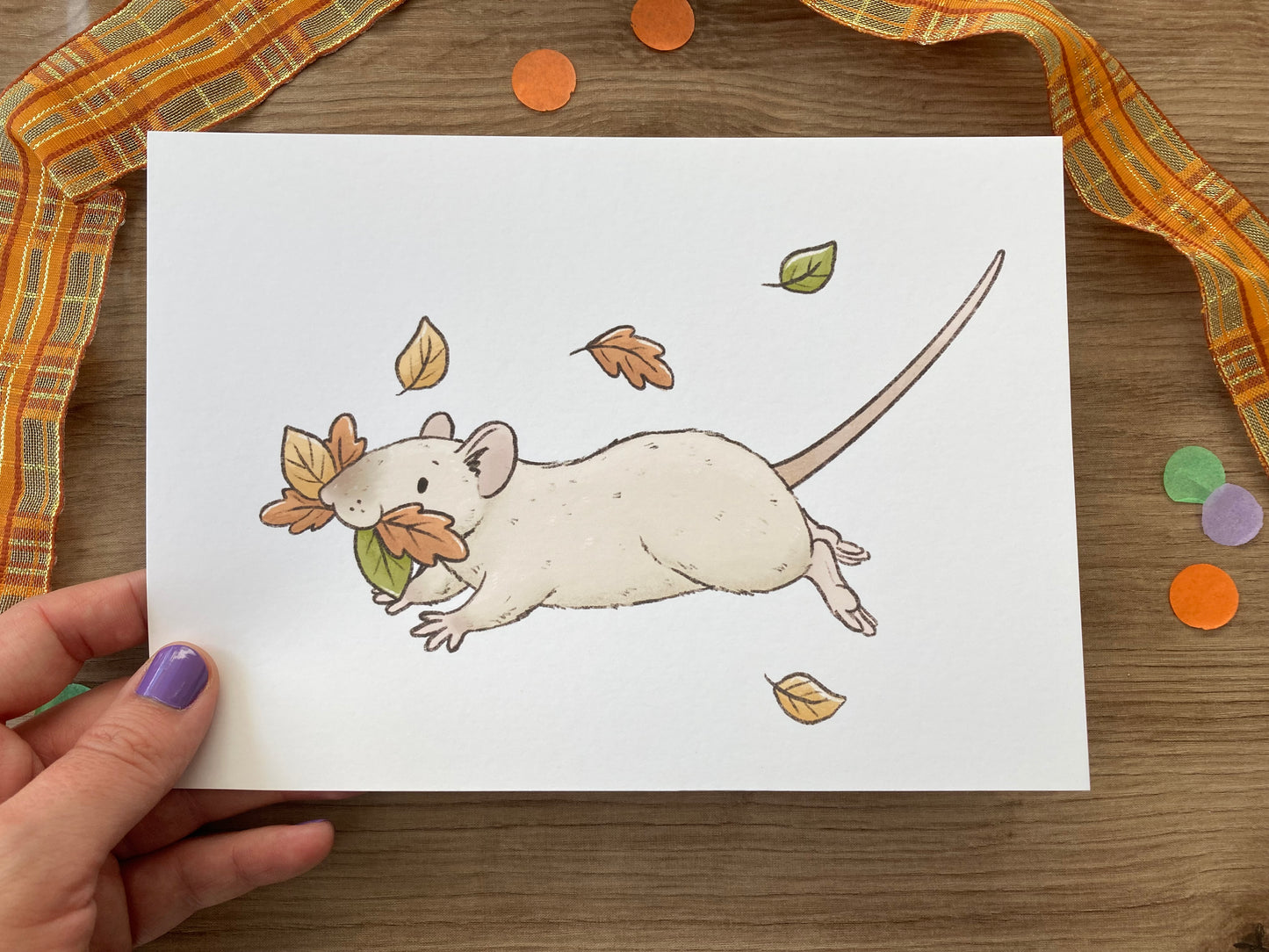 Autumn Rat Art Print | Rat Gift | Cute Rat Artwork