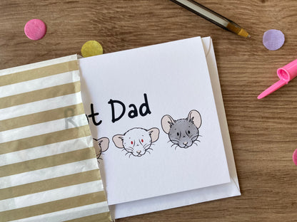 Rat Dad | Cute Rat Blank Greeting Card | Rat Gift