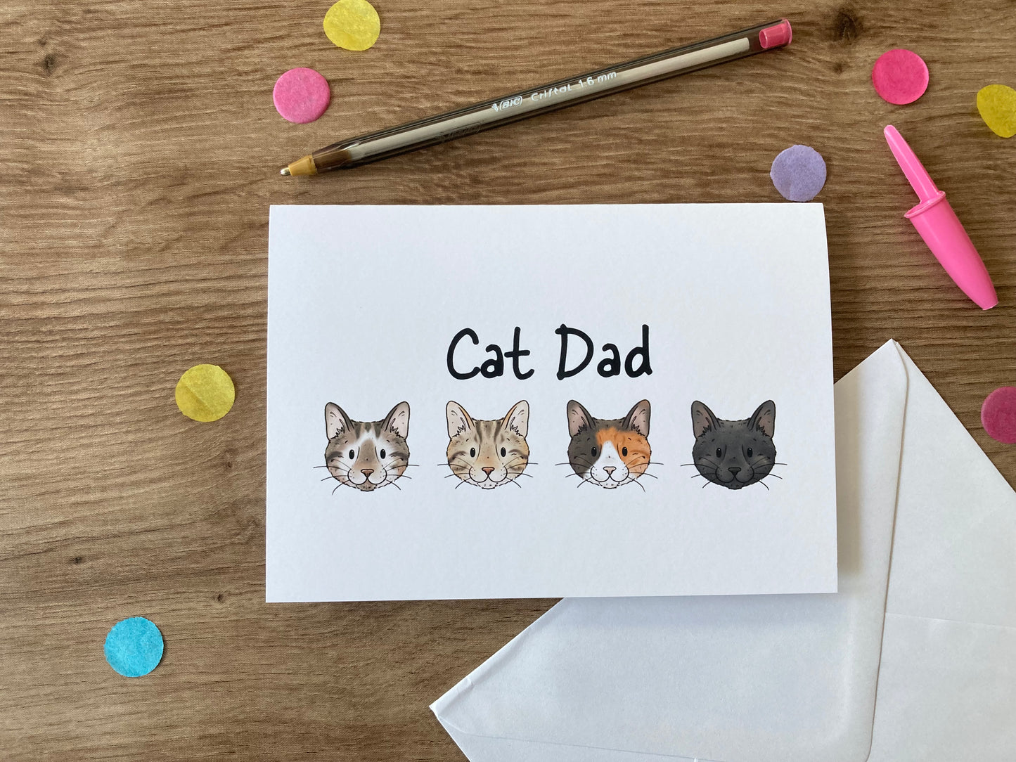 Cat Dad | Cute Cat Blank Greeting Card | Cat Gift
