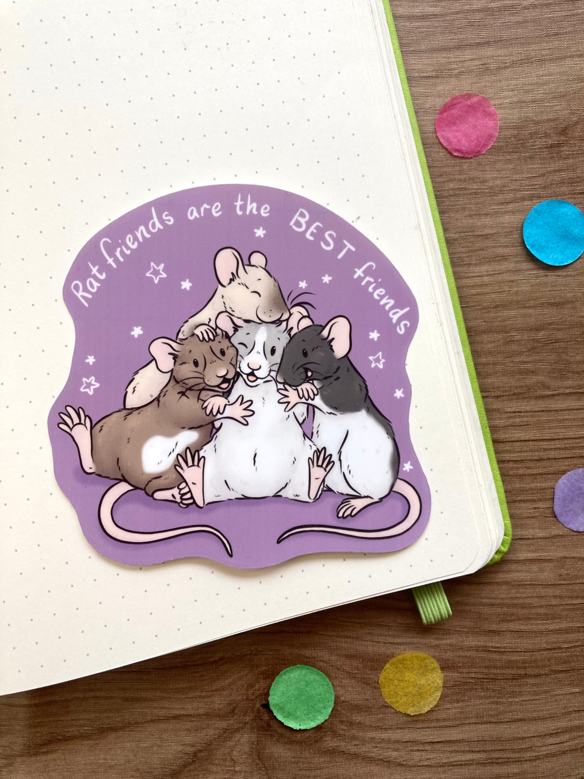 Rat Friends Vinyl Sticker | Illustrated Rat Art | Gift For Rat Lovers