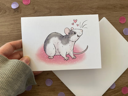 Ratty Love Hearts | Rat Valentine’s Day Card